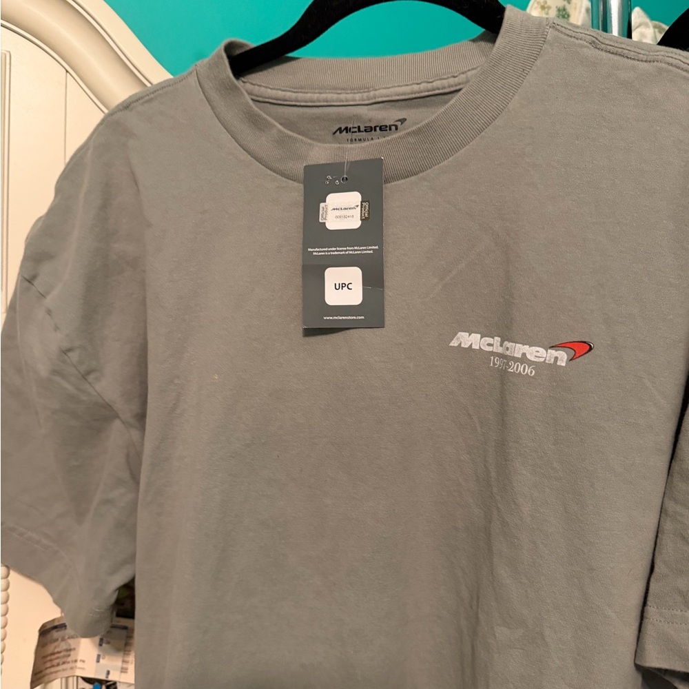 McLaren Men's Short Sleeve Gray Logo Tee